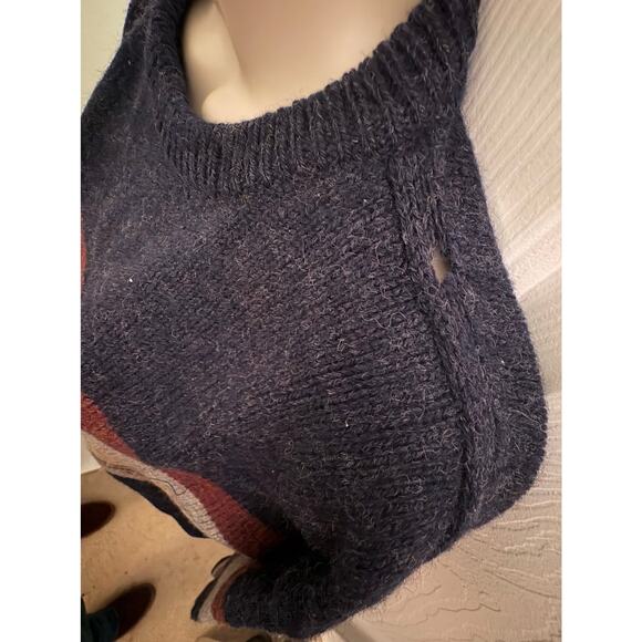 Vintage Italian 100% Shetland Wool Striped Sweater. Size Men's Medium - Picture 4 of 8